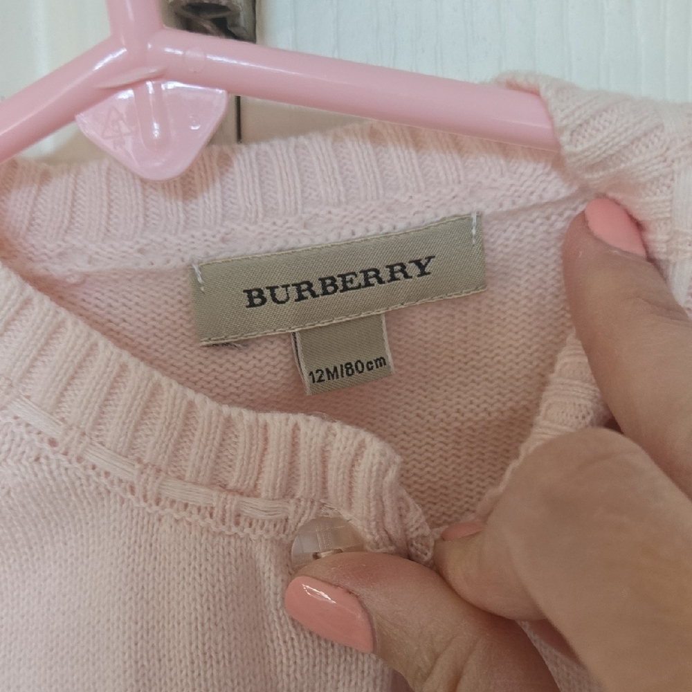 Burberry Light Pink Girls Cardigan - Picture 2 of 4
